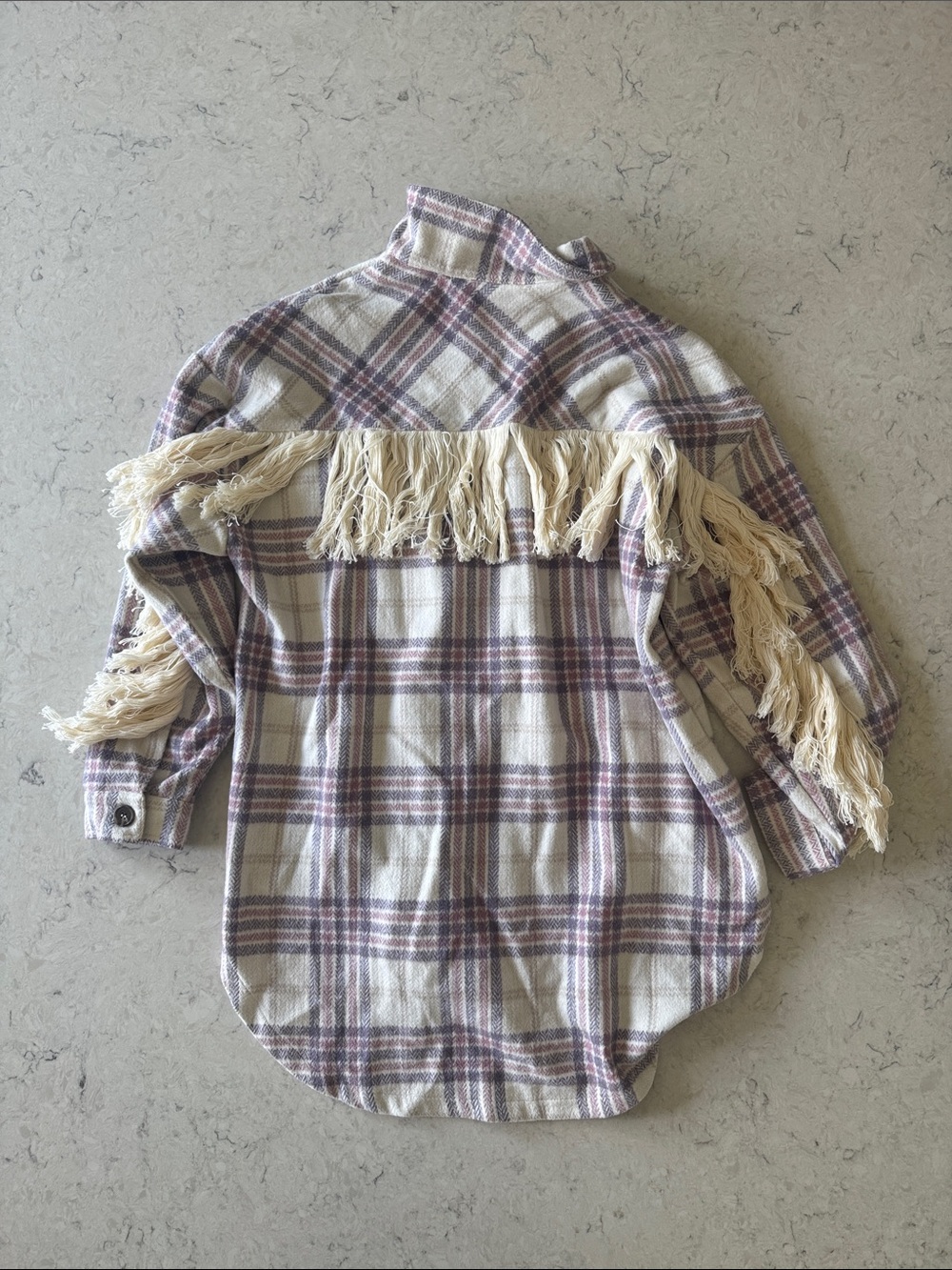 NWOT FANTASTIC FAWN Women’s Pink Plaid Button-Front Shacket size S - Picture 2 of 7